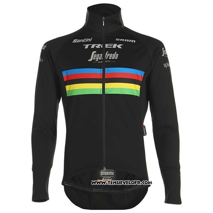 2020 Maillot Ciclismo UCI Mondo Champion Trek Segafredo Noir Manches Longues et Cuissard